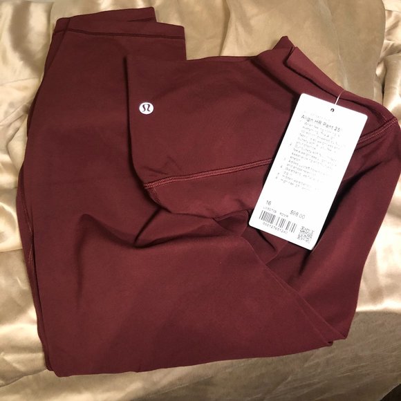 NWT lululemon Align HR Pant 25. Sizes 12 and 16. Red Merlot. - Picture 6 of 8